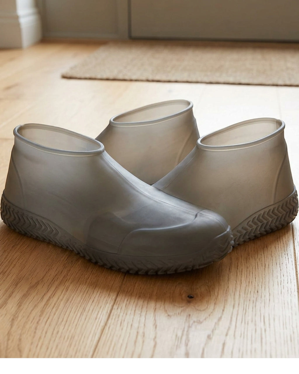 Zwfkg Reusable Silicone Low Cut Shoe Covers Smoke - Lifestyle view